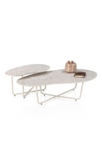 Rota, bijzettafel 71,5 x 40 cm - keramiek Terrazzo - Afbeelding 2