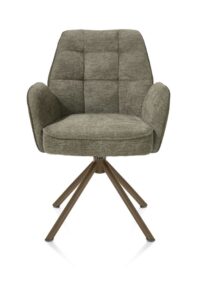 Bell, armstoel - steelbrown frame recht - draaibaar - pocket - combi Calabria/Vada - mosgroen