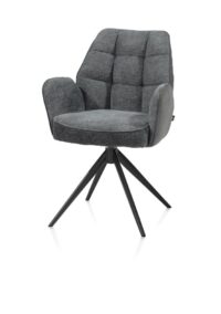 Bell, armstoel - zwart frame - draaibaar - pocket - combi Calabria/Vada - Antraciet - Afbeelding 2