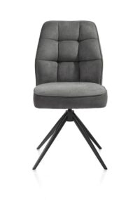 Bell, eetkamerstoel - steelbrown frame - draaibaar - relax - pocket - stof Calabria - Antraciet
