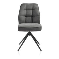 Bell, eetkamerstoel - steelbrown frame - draaibaar - relax - pocket - stof Calabria - Antraciet