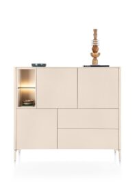 Trentino, Dressette 153 cm. - 3-deuren + 2-laden + 2-niches - Creme