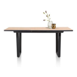 Avalox, table de bar &agrave; rallonge 160 (+ 50) x 98 cm - couleur oak natural vintage - V pied