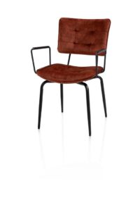 Manou, fauteuil - off black - tissu Karese - Cuivre - Image 2