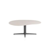 Saluti, eetkamertafel organisch 180 X 120 cm. - centrale teenpoot - grafiet - Light sand