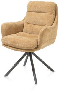 Mia, armstoel - draaibaar - graphiet frame - stof Livigno - Okergeel - Afbeelding 2