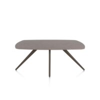 Saluti, eetkamertafel ovaal 180 x 105 cm. - 4 poot - steelbrown - Lava