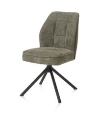 Bell, eetkamerstoel - zwart frame recht - draaibaar - pocket - combi Calabria/Vada - mosgroen - Afbeelding 2