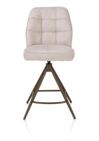 Bell, barstoel - steelbrown frame - draaibaar - pocket - stof calabria - Kiezel