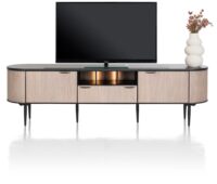 Aramon, lowboard 210 cm. - 2-deuren + 1-lade + 1-niche (+ LED)