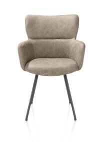 Sage, armstoel 4-pootjes graphiet - stof Oregon - beige