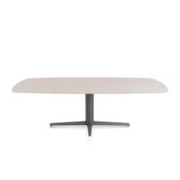 Saluti, eetkamertafel ovaal 240 X 110 cm. - centrale teenpoot - grafiet - Light sand