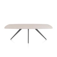 Saluti, eetkamertafel ovaal 240 x 110 cm. - 4 poot - graphiet - Light sand