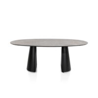 Arabax, eetkamertafel - ellips - 210 x 120 cm - Lichtgrijs