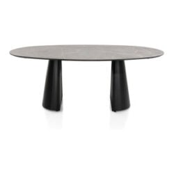 Arabax, eetkamertafel - ellips - 210 x 120 cm - Lichtgrijs