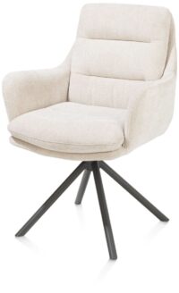 Mia, armstoel - draaibaar - graphiet frame - stof Livigno - Creme - Afbeelding 2