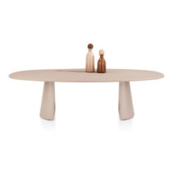 Lund, table ovale 270 x 120 cm. - stone-skin - pied cone - Desert