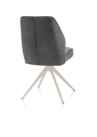 Bell, chaise - piétement crème - pivotante - relax - confort ressorts - tissu Calabria - Anthracite - Image 3