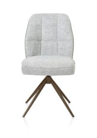 Bell, eetkamerstoel - steelbrown frame - draaibaar - relax - pocket - combi Calabria/Vada - Olijf