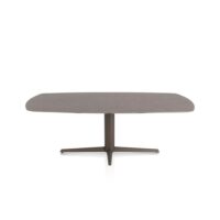Saluti, eetkamertafel ovaal 210 X 105 cm. - centrale teenpoot - steelbrown - Lava