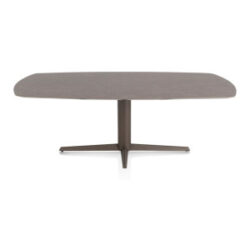 Saluti, table ovale 210 X 105 cm. - pied central - steelbrown - Lava