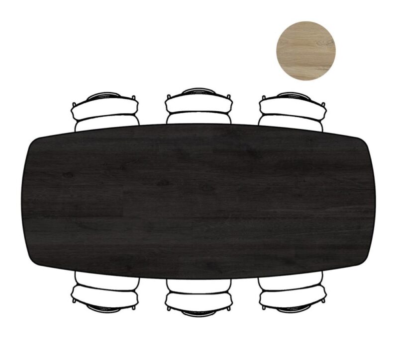 Arvada, Table 250 X 110 Cm. - Ovale - Pied Central Long - Onyx - Image 2