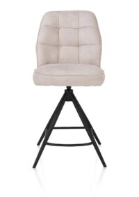 Bell, barstoel - zwart frame - draaibaar - pocket - stof calabria - Olijf