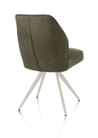 Bell, chaise - piétement crème - confort ressorts - combi Calabria/Vada - vert mousse - Image 3