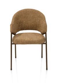 Noel, armstoel, incl. pocketvering, stof Sevilla creme, frame steelbrown - Okergeel