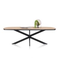 Avalox, eetkamertafel ovaal 240 x 110 cm - kleur oak natural vintage - centrale poot
