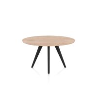 Arvada, Table à manger 125 cm, ronde, 4 pieds - Rough off black