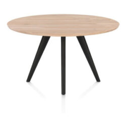 Arvada, Table à manger 125 cm, ronde, 4 pieds - Rough off black