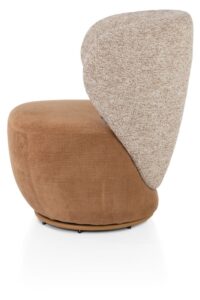 Solee, fauteuil - pivotante - coussin lombaire inclus - combinaison tissu Luton & Cadiz - cuivre - Image 2
