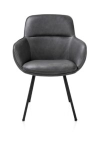 Mateo, armstoel - 4-pootjes - rough off black - Pala - Antraciet