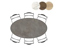 Masura, table de bar ellipse - 180 x 100 cm (hauteur 92 cm) - Anthracite - Image 2
