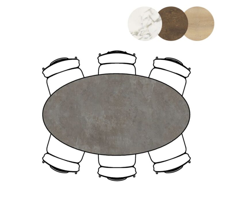 Masura, Table De Bar Ellipse - 180 X 100 Cm (Hauteur 92 Cm) - Anthracite - Image 2