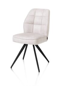 Bell, chaise - piétement noir - confort ressorts - tissu Calabria - Caillou - Image 2