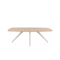 Arvada, Table à manger 220 x 110 cm, ovale, 4 pieds - Creme