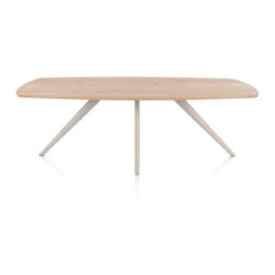 Arvada, Table &agrave; manger 220 x 110 cm, ovale, 4 pieds - Creme