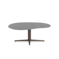 Saluti, eetkamertafel organisch 180 X 120 cm. - centrale teenpoot - steelbrown - Antraciet