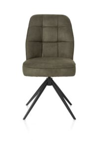 Bell, chaise - pi&eacute;tement noir - pivotante - confort ressorts - tissu calabria - vert mousse
