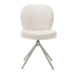 Jaxon, chaise - pietement Silk Grey - pivotante - tissu Brioni - ivoire