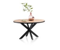 Avalox, table ronde 130 x 110 cm - couleur oak natural vintage - centrale pied - Image 2