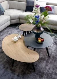 Maze, table basse ronde 40 cm - hauteur 39 cm - Railway brown - Image 3