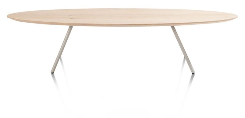 Niora, Table Basse 150 X 50 Cm - Chene Placage - Silk Grey - Image 2