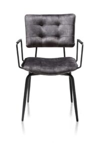 Manou, fauteuil - off black - tissu Karese - Anthracite