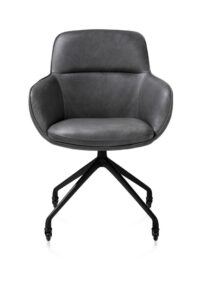 Mateo, armstoel - wielen - rough off black - Pala - Antraciet