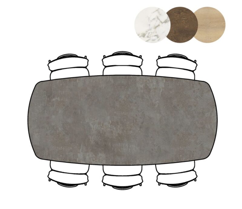 Masura, Table De Bar Ovale - 200 X 105 Cm - (Hauteur 92 Cm) - Anthracite - Image 2