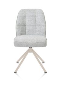 Bell, chaise - piétement tubulaire crème - pivotante - confort ressorts - combi Calabria/Vada - Olive