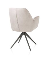 Bell, chaise à accoudoirs - piétement graphite - pivotante - relax - confort ressorts - tissu Calabria - Caillou - Image 2